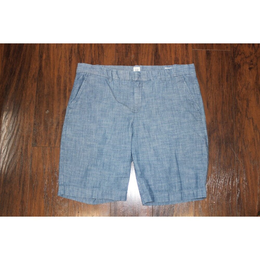 Gap Womens Chambray Bermuda Shorts Size 14 Blue Summer casual